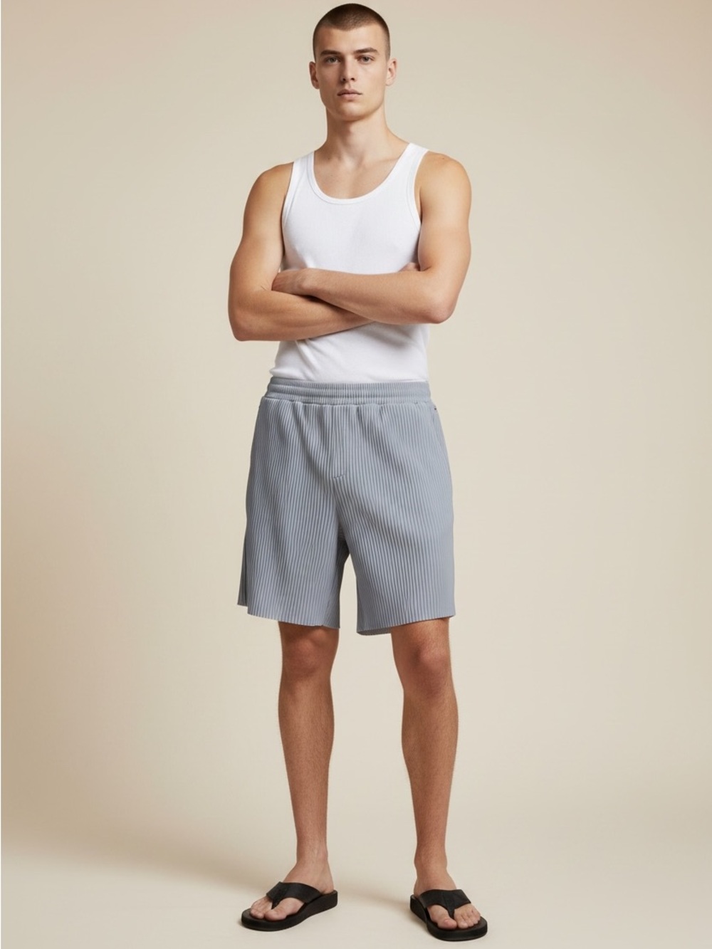 Maison Article Pleaded Woven Men’s Lifestyle Shorts in Blue